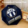 8 Rib Auto Folding Umbrella FC Zürich Print Custom Name Text Portable Rain Gear