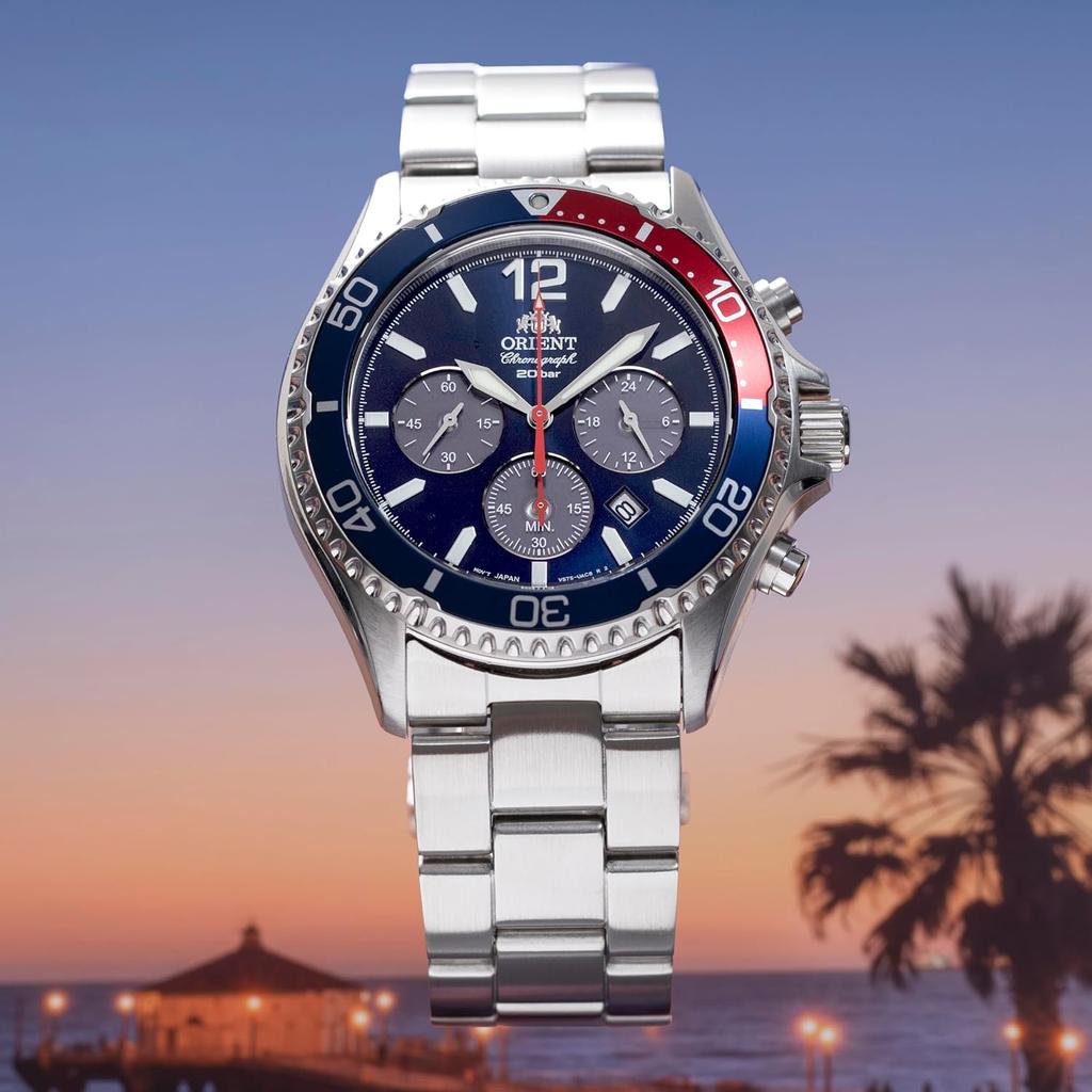 ORIENT Mako SOLAR PANDA Solar Panda Made in Japan Domestic Manufacturer Warranty Included, navy, Bracelet Type