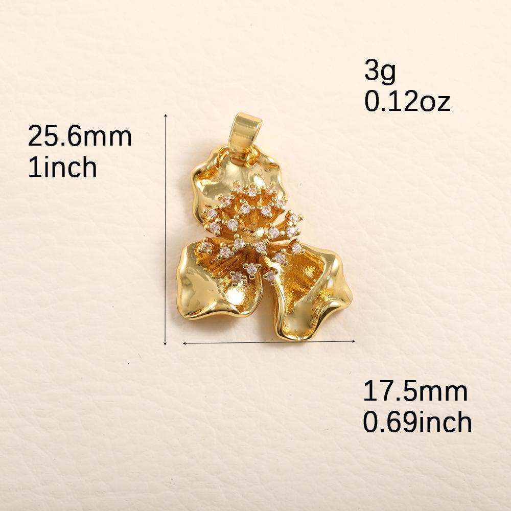 Европейская и американская позолоченная геометрическая подвеска в виде цветка с цирконом, ожерелье-аксессуар