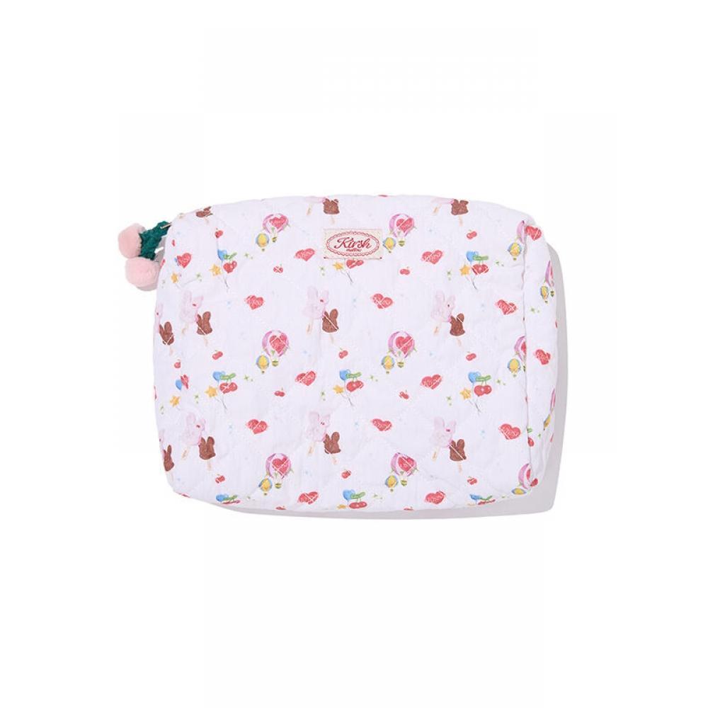 Kirsi Mellow Full Print Quilted Mini Pouch [pink]