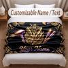 Barber Salon Theme Soft Blanket Personalized Custom Name Text Print Warm Blanket Home Sofa Bedroom Decor