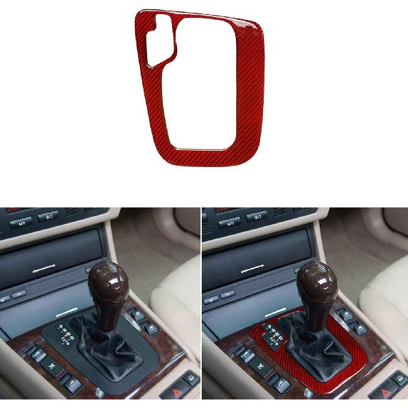 Auto Inner Decal Center Console Gear Shift Box Frame Panel Real Carbon Fiber Sticker Compatible with 3 Series E46 1998-2005 Car Interior Trim