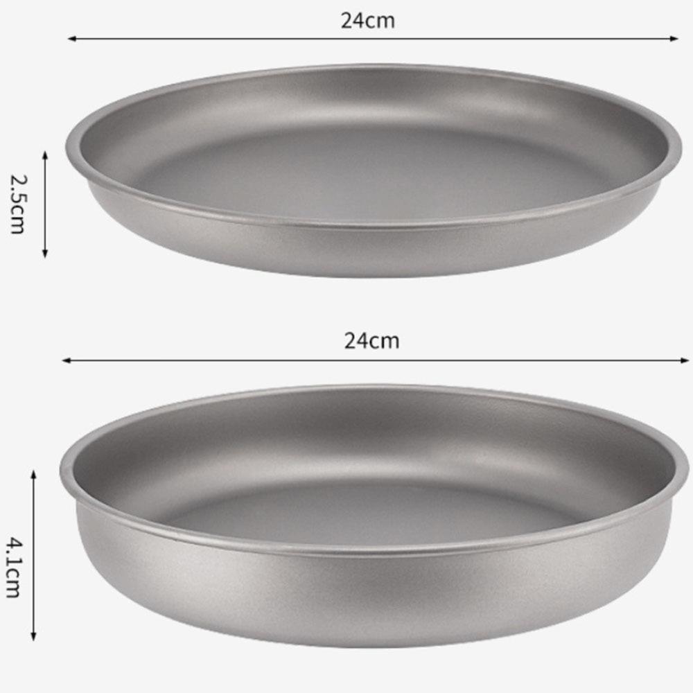 Stackable Titanium Plate Reusable Camping Plate Durable Dinner Plate  Hiking Backpacking