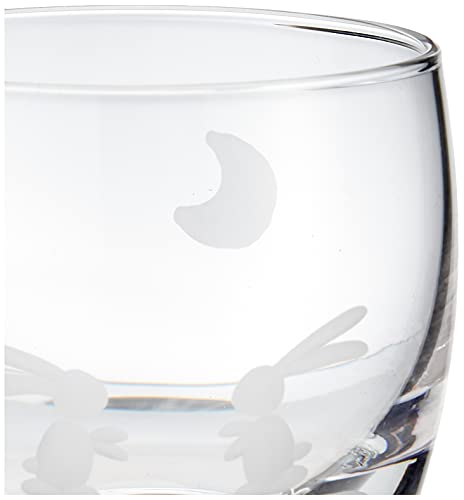 Otsuka Glass Chilled Sake Glass, Choko (Choko Cup), Approx. 95ml, Kiriko (Cut Glass), Moon Rabbit Design, Pink, Made in Japan, 11H059-PK