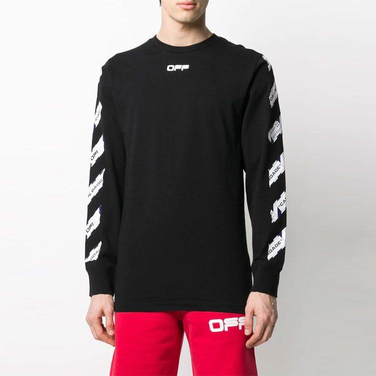 OFF WHITE Koszulka z długim rękawem Taśma lotniskowa OMAB001S201850031088