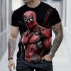 Superhero Pattern Men's Round Neck Summer Deadpool T-shirt Breathable and Casual Suitable for Daily Commuting