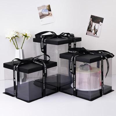 Black Transparent Cake Packaging Box
