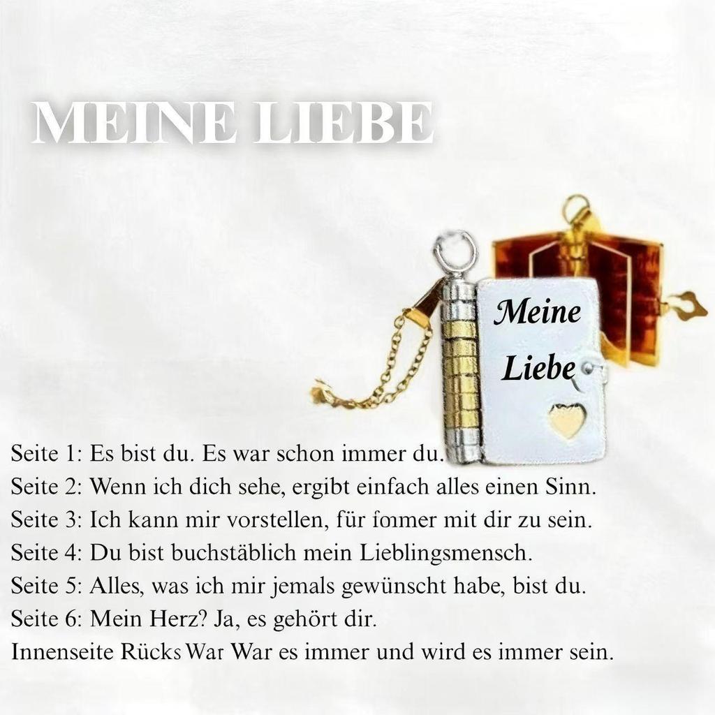 Buch Halskette Frau - Edelstahl Partner Halskette - Öffnbarer Anhänger Titan Liebesbrief Halskette
