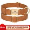 Personalized Dog Collar PU Leather Dog Collars Free Custom Metal Buckle Pet Necklace for Small Medium Large Dogs Pitbull Bulldog
