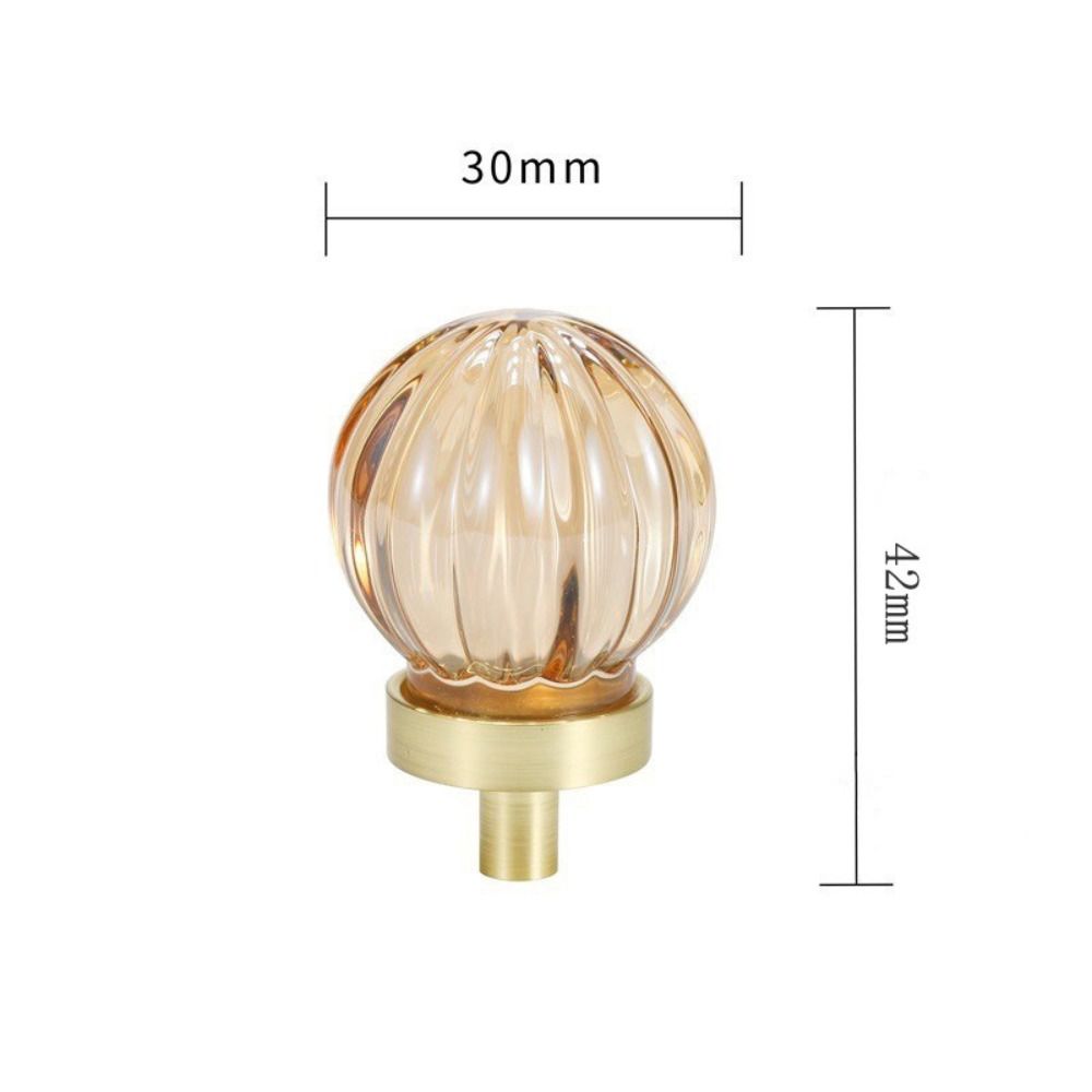 Gold Base Kitchen Cabinet Knobs Champagne / Transparent Wardrobe Handles Cabinet Door