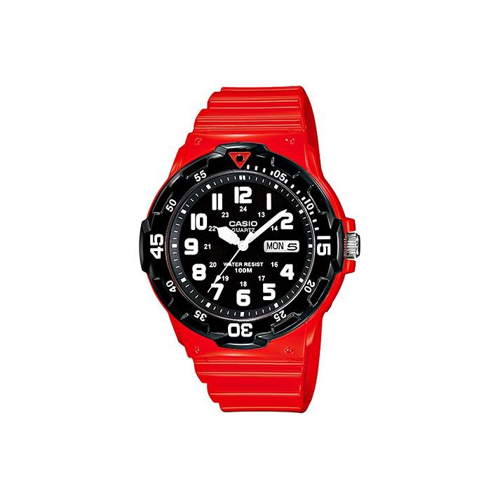 CASIO Men Standard Series 44.6mm Black Watch MRW-200HC-4B MRW-200HC-4B Black Dial Red Strap