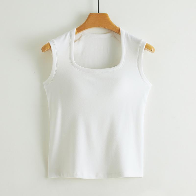 German Velvet Thermal Underwear with Chest Pads: Wide Shoulders, Slimming Fit, Trapezoidal Collar, Sleeveless Vest.