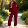 Women's Hooded Two Piece Sweatsuit Set with Pockets Casual Athletic Outfit for Fall Winter