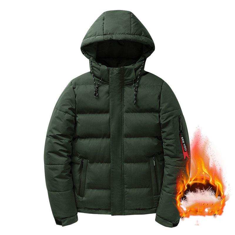 Winter Warm Thick Parkas Coat Casual Black Windproof Overcoats Jacket Detachable Hooded Jacket Men Outwear Clothing