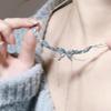 Cold Sense~ Blue Butterfly Tassel Necklace Female Design Advanced Temperament Clavicle Chain