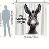 1pc Donkey Country Barn Shower Curtain Polyester Bathroom Decor with Floral Crown Rustic Barn Door 12 Hooks 70X70 Inches