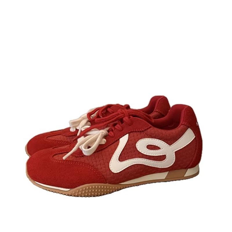 Cowhide Version of Red Women's Shoes Children's Autumn New Ultra-soft-soled Casual Sports Shoes