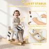 Rocking Horse for Children, Wooden Base, Backrest, Ages 18 Months-3 Years, Black and White