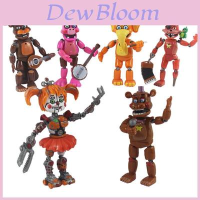 Six-piece Five Nights At Freddy's Light Up Action Figures With Movable Joints For Kids