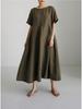 Abito Pullover Lungo in Cotone e Lino Taglie Forti Stile Mori Estate 2025 – Ispirazione College