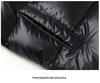 Men's and Women's Black and Gold Hooded Long Down Jacket - Thickened for Cold Protection