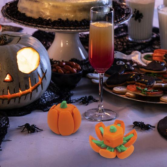 3D Tištěná Dýně Transformující Hračka Flexibilní Figurka Dýně Hračka pro Uvolnění Stresu pro Halloweenskou Dekoraci na Den Díkůvzdání