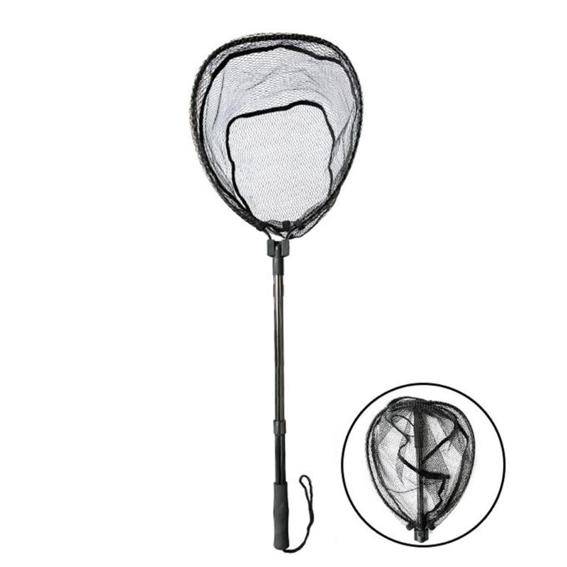 Aluminum Alloys Telescoping Landing Net NonSlip Folding Fishing Net  Collapsible Fishing Net  for Kids Adults