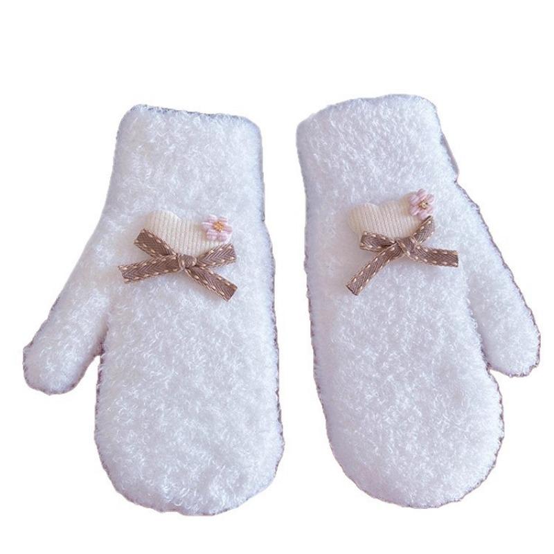 All-inclusive Mittens, Women's Velvet and Thickened Winter Adult Student Cycling To Keep Warm and Cold-proof Wool Knitted Full Finger