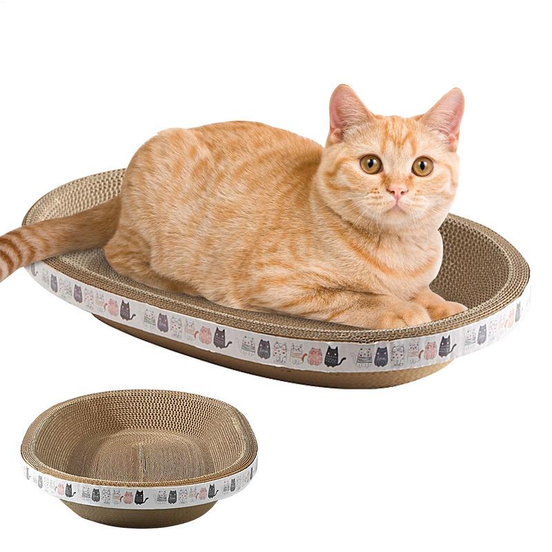 Cat Scratching Board Protect Furniture Grinding Claw Toys Oval Corrugated Paper Wear-resistant Cat Nest Cat Accessories
