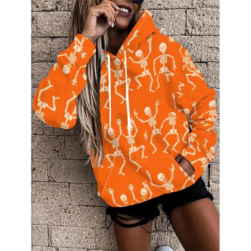 Womens Oversized Hooded Sweatshirt With Botanical Cartoon Print Loose Fit Comfortable Casual Top 2025