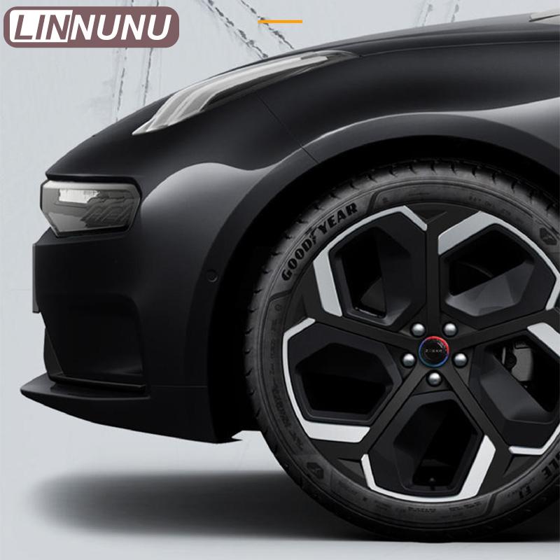 LINNUNU 4Pcs For ZEEKR 001 7X 2026 Car Wheel Hub Center Cap ABS Snap-on Styling Badge Rim Cover Exterior Decoration Accessories