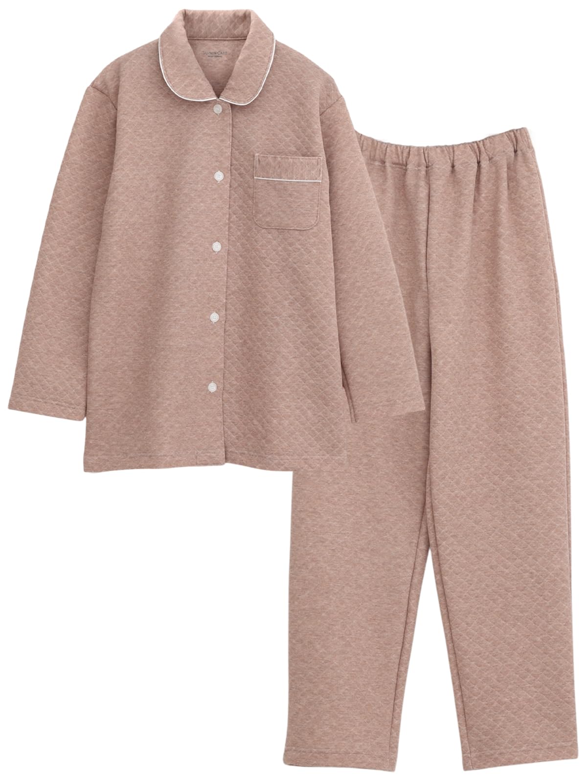 

SUIMIN CARE Made in Japan Recycled Quilted Solid Long LL Brown Women s Pajamas, Hood, Color, Sleeve, Pink, Brown, Cream, M, L, (L, (Coffee))