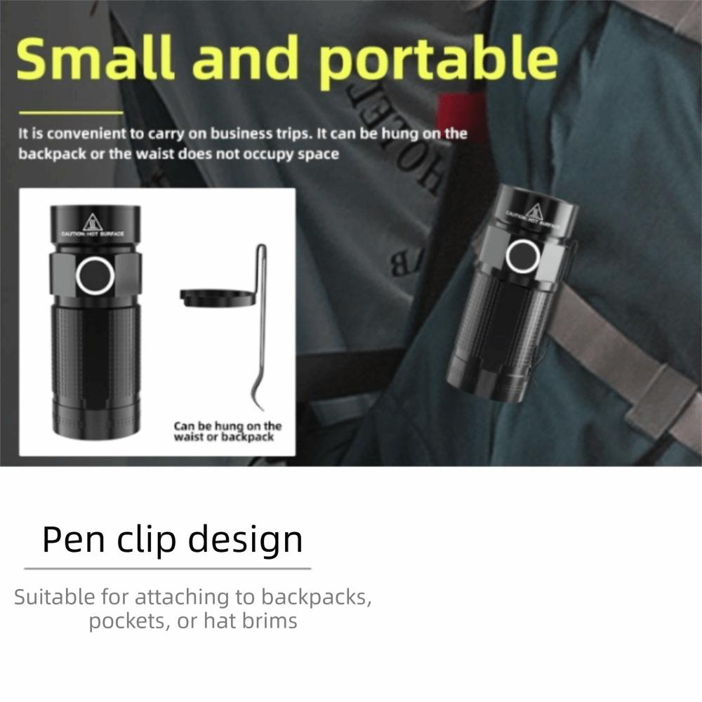 USB Rechargeable Portable Flashlight Aluminum Zinc Zinc Alloy Multi-functional Flashlight for 4.2V 5W EDC
