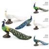 Modellino di pavone in PVC, statuetta di uccello, display decorativo di animali selvatici per casa e ufficio