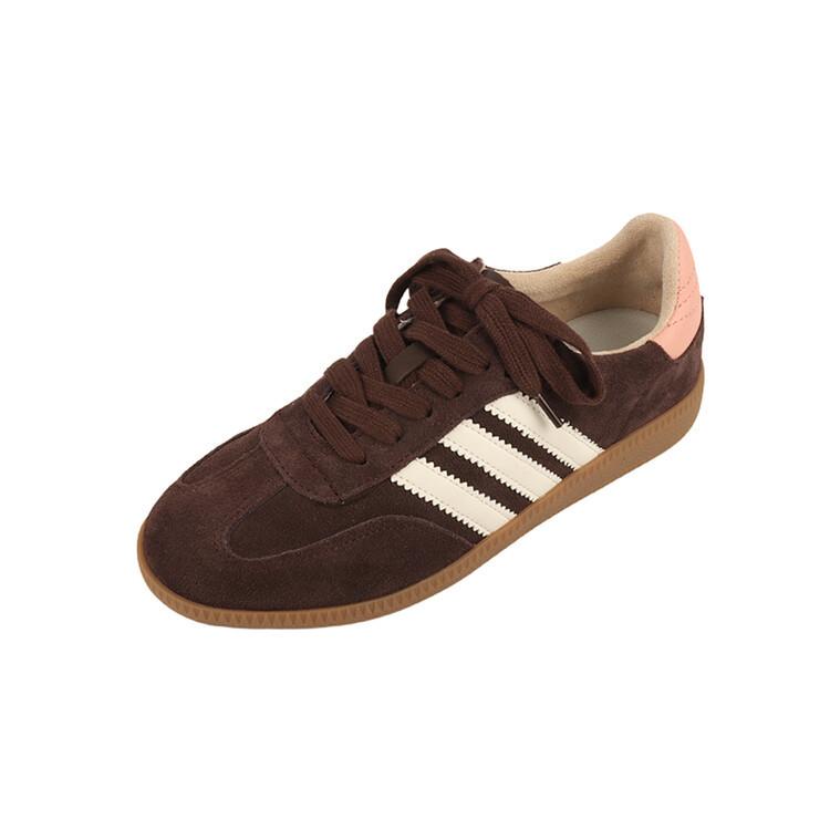 

Original niche women s four-season single shoes 2025 retro Dexun shoes trend color matching flat casual shoes leather board shoes 39 колір темно кави