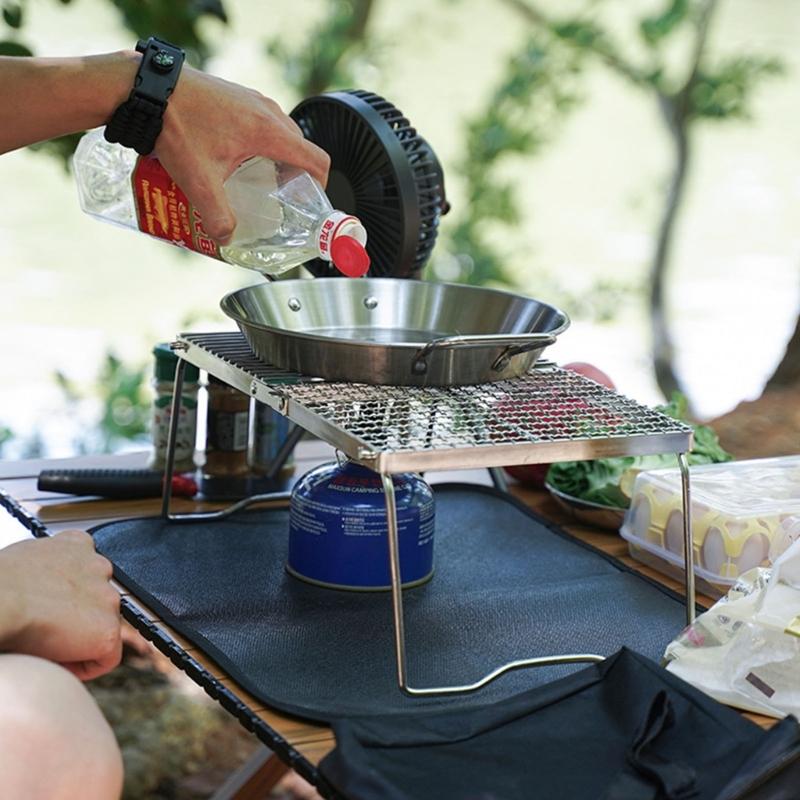 Stainless Steels Grilling Grate BBQ Table Camping Table Foldable Camping Table Outdoor Folding Table Barbecue Table