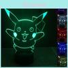 Luz de Noite Cativante do Pokemon Pikachu Perfeita Para Decoração de Quarto e Sala de Estar 3D LED Com 7 Cores
