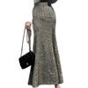 Elegant Grey Bodycon High-Waisted Sequined Fishtail Skirt for Autumn and Winter