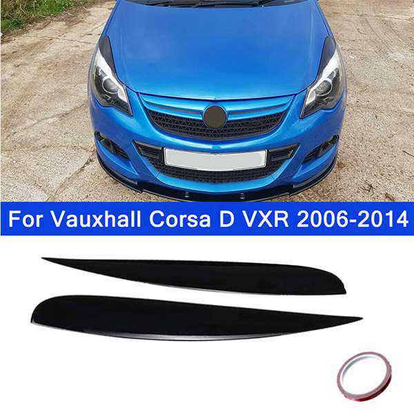Set of 2 Bright Black ABS Car Headlight Eyebrow Spoiler Stickers