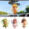 Green Fairy Playful Acrylic Car Hanging Decoration Fun Cartoon Style For Interior Car