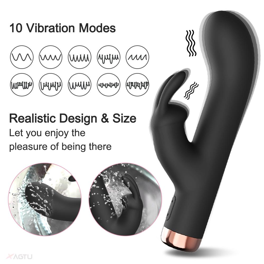 Rabbit Vibrator for Women G Spot Vibrating Dildo Anal Vaginal Stimulator 10 Speeds Vibration Adult Goods Sex Toys for Women