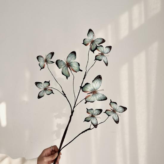 Butterfly Flower Branches Decor Handcrafted Silk Flower Arrangement
