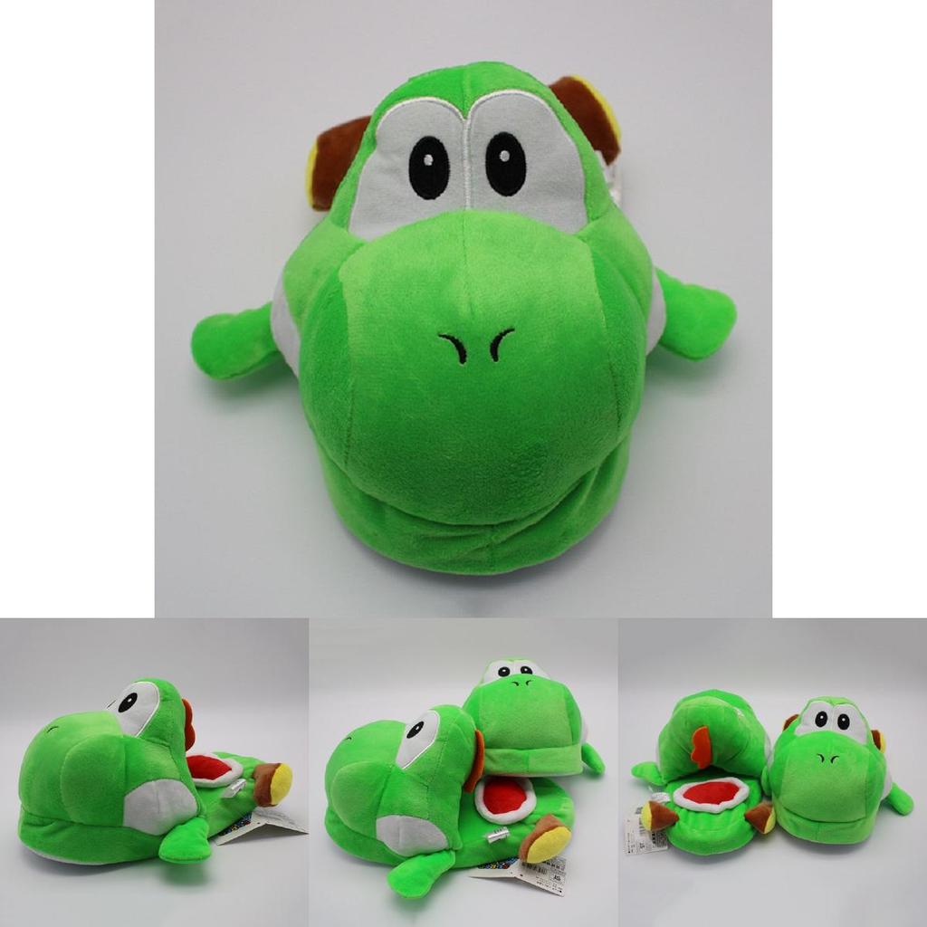 Kvalitní zelené plyšové pantofle pro dospělé Nintendo Super Mario Brothers Yoshi
