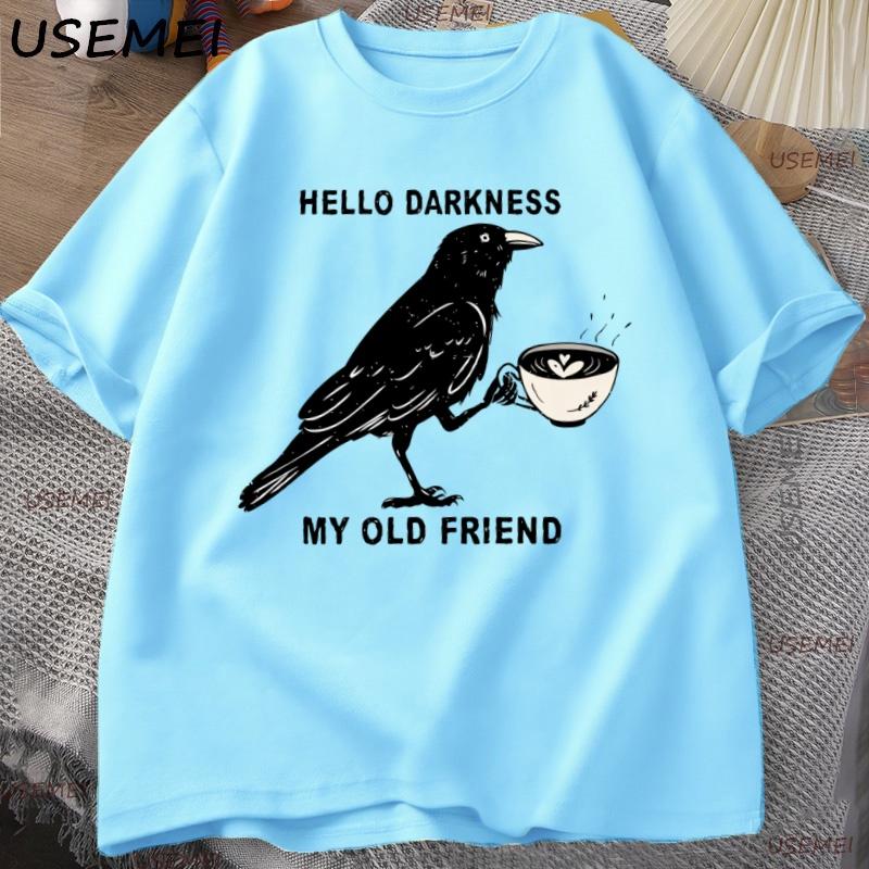 

Raven Crow Coffee TShirt Halloween Fall Tshirts Women Unisex Oversized T Shirt Coffee Lover Casual Unisex Tshirt Unisexs Clothing 4XL