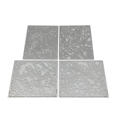 Cicogna Paint Spray Templates, Stencil Sheets for Faded, Weathered, and Dirt Effects, Airbrush Textures for Tanks, Plastic Models, and AFVs (Set of 4)