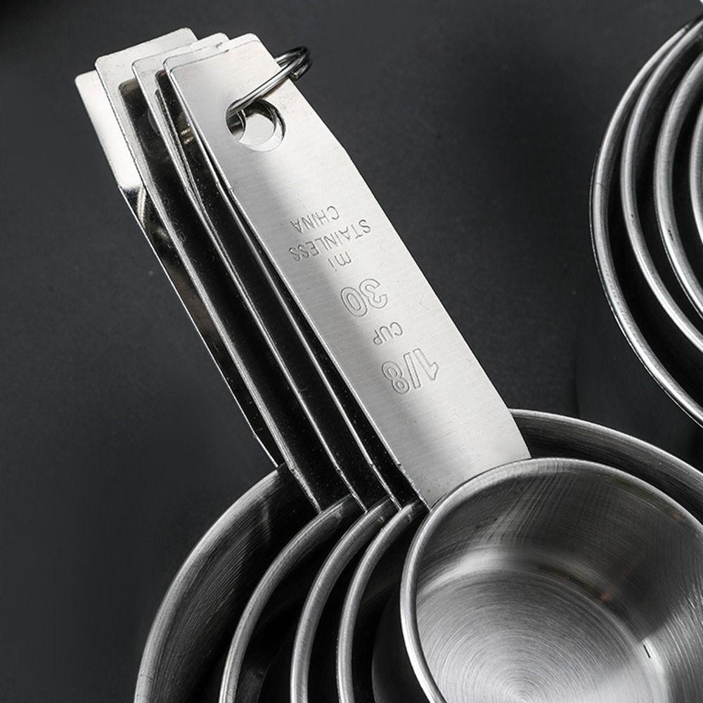 With Scale Measuring Spoon Set Stainless Steel Kitchen Measuring Cup  Seasoning Measuring