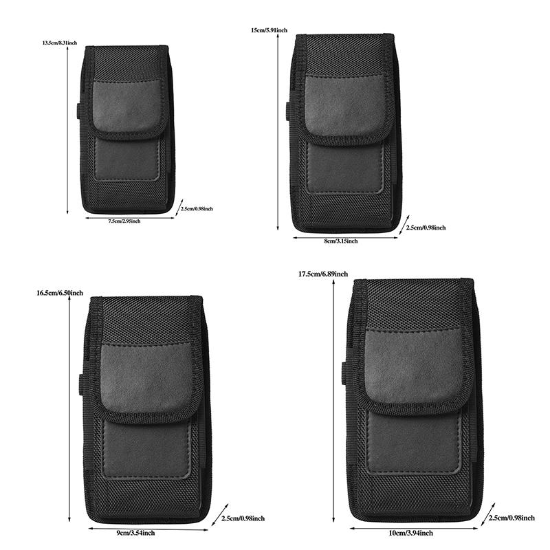 Men Phone Holster Cellphone Loop Holster Belt Clip Waist Bag Oxford Cloth Wallet Card Holder Running Travel Camping Phone Pouch