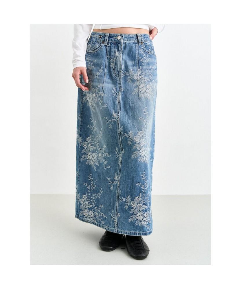 Anggae Flower Hline Skirt Blue