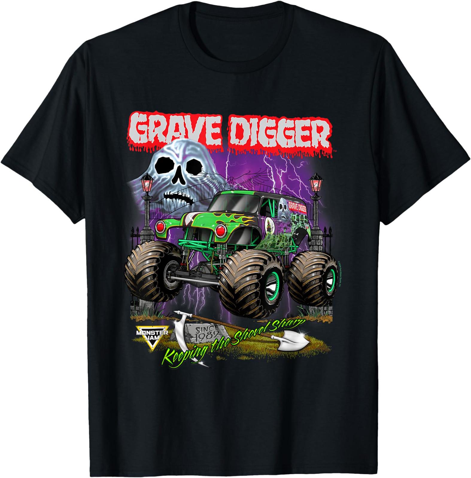 Monster Jam Grave Digger Shovel Sharp T-Shirt Gift for Friends All Size S-4XL XXXL