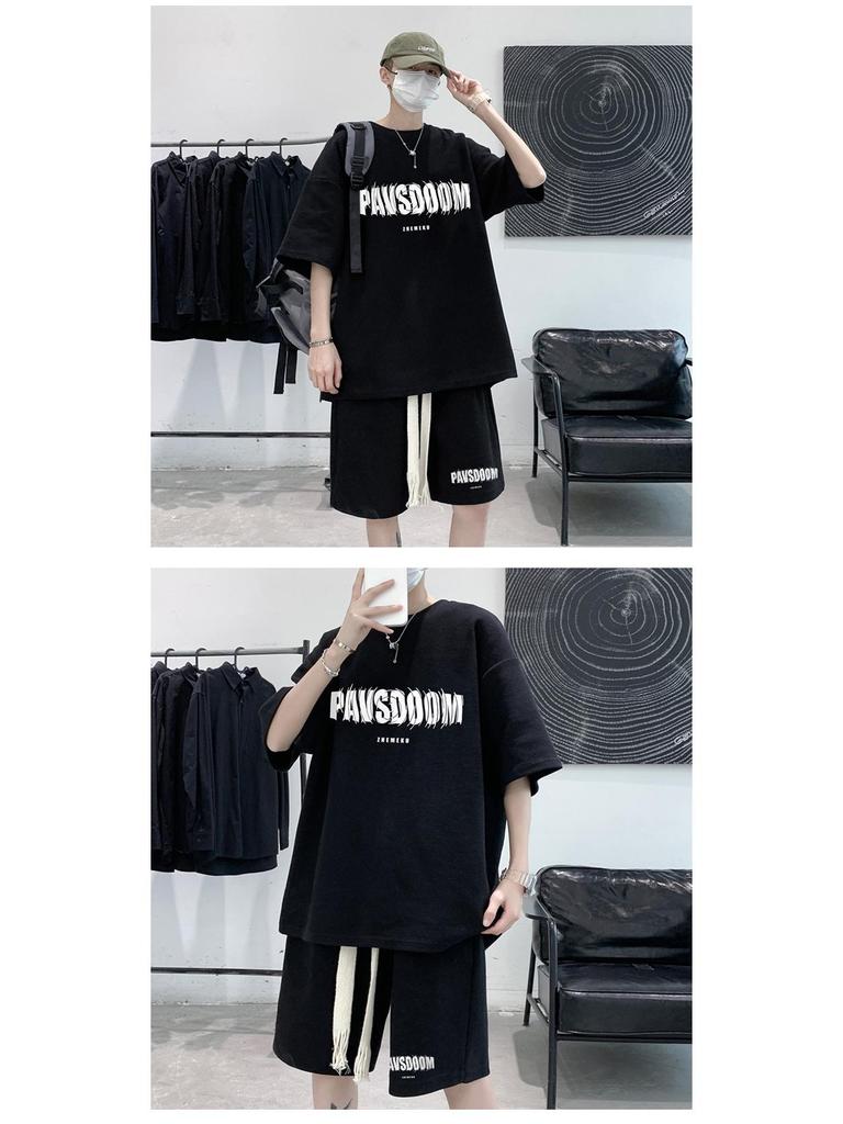 Teen Summer Fashion Suit: T-Shirt and Shorts Set for 12-15 Year Old Boys